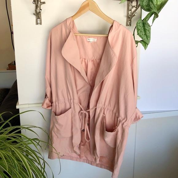 may & july Jackets & Blazers - Blush Pink Utility Jacket